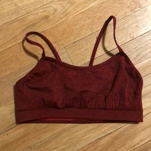 Pure Barre red sports bra